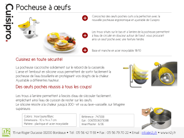 Product information | Cuisipro acier inoxydable X 2 - jaune/blanc Pocheuse à oeufs Product fiche | Fixfr