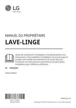 LG F964V71WRHT Lave linge séchant hublot Owner's Manual