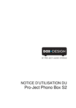 Pro-Ject Phono Box S2 noir Préampli phono Owner's Manual