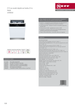 Neff S415M80S1E N70 Lave vaisselle tout intégrable Product fiche