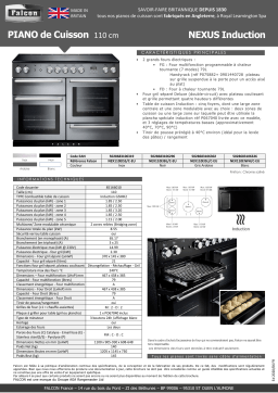 Falcon NEXUS110 BLANC CHRM Piano de cuisson induction Product fiche