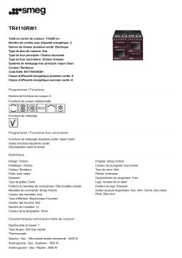 Smeg TR4110RW1 Piano de cuisson gaz Product fiche
