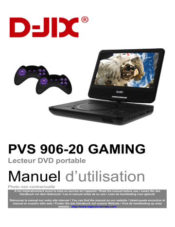 Manuel du propriétaire | D-Jix PVS 906-20 Rotatif Gaming Lecteur DVD portable Owner's Manual | Fixfr