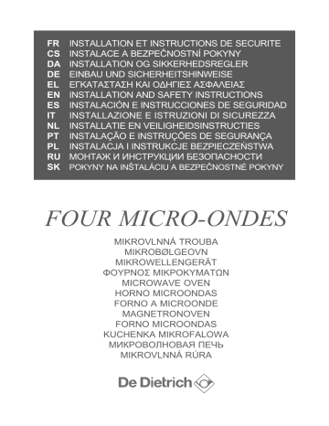 Manuel du propriétaire | De Dietrich DKC7340X Micro ondes encastrable Owner's Manual | Fixfr