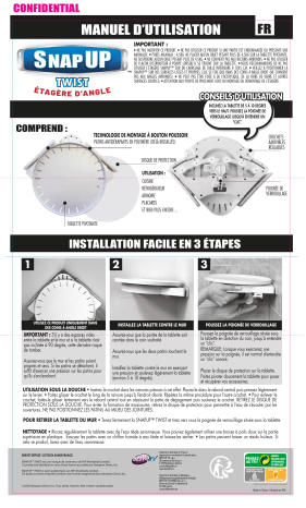 Owner's manual | Snap Up Twist d angle Etagère Manuel du propriétaire | Fixfr