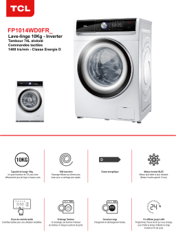 TCL FP1014WD0FR Lave linge hublot Product fiche