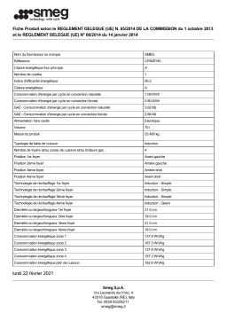Smeg CP60ITVN Cuisinière induction Product fiche