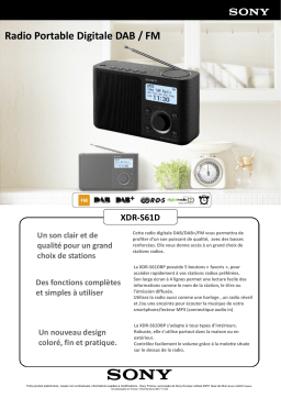 Sony XDRS61DB noir anthracite Radio numérique Product fiche