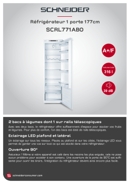 Schneider SCRL771ABO Réfrigérateur 1 porte encastrable Product fiche