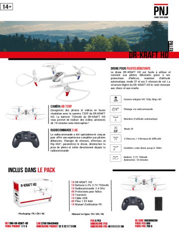 Product information | PNJ DR-Kraft HD Drone Product fiche | Fixfr