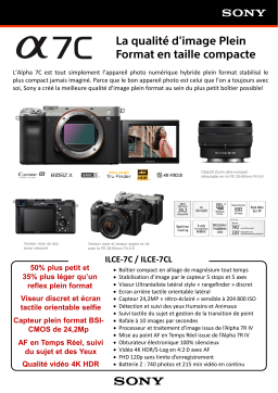 Sony Alpha 7C Silver Boîtier nu Appareil photo Hybride Owner's Manual