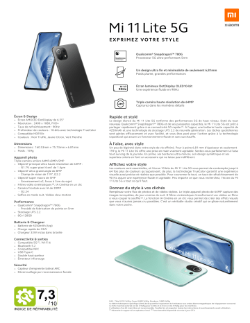 Manuel du propriétaire | Xiaomi Mi 11 Lite Noir 5G Smartphone Owner's Manual | Fixfr
