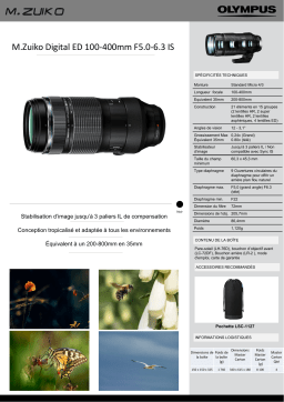 Olympus M.Zuiko Digital ED 100-400mm F5.0-6.3 IS Objectif pour Hybride Product fiche