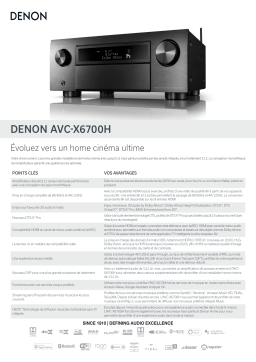 Denon AVC-X6700H Argent Ampli Home Cinema Product fiche