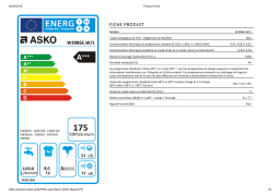 Asko W2086C.W Lave linge hublot Manuel utilisateur