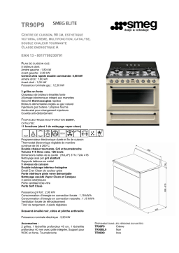 Smeg TR90P9 Piano de cuisson gaz Product fiche