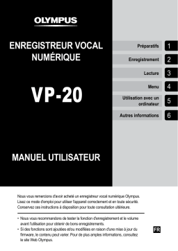 Olympus VP-20 Blanc Dictaphone Owner's Manual