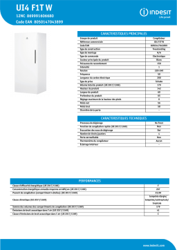 Indesit UI4F1TW Congélateur armoire Product fiche