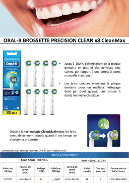 Oral-B Precision Clean x8 Clean max Brossette dentaire Product fiche