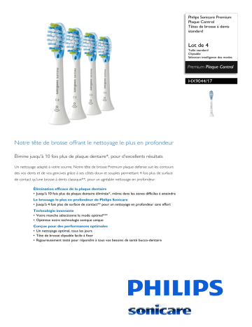 Product information | Philips HX9044/17 Brossette dentaire Product fiche | Fixfr