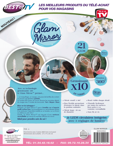 Product information | Best Of Tv Glam Mirror Miroir Product fiche | Fixfr