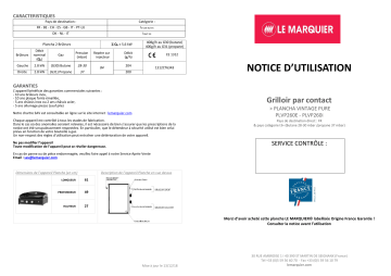 Owner's manual | Le Marquier PURE EDITION NOIRE Plancha gaz Manuel du propriétaire | Fixfr