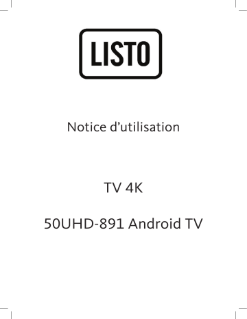 Manuel du propriétaire | Listo 50UHD-891 Android TV TV LED Owner's Manual | Fixfr