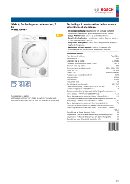 Bosch WTN83207FF Sèche linge à condensation Product fiche