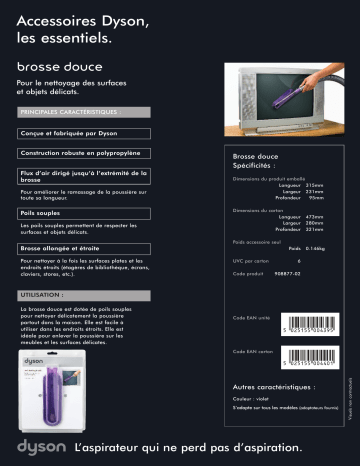 Product information | Dyson Brosse douce Brosse Product fiche | Fixfr