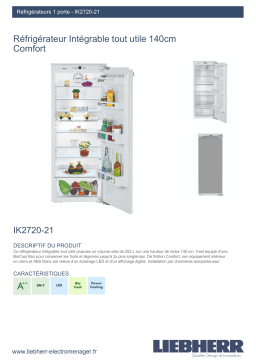 Liebherr IK2720-21 Réfrigérateur 1 porte encastrable Product fiche