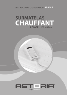 Astoria AD150A Surmatelas chauffant Owner's Manual