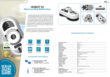 Product information | Eziclean HOBOT V2 Robot Lave vitre Product fiche | Fixfr