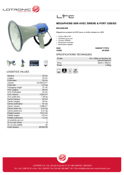 Ltc Audio Mégaphone 60W avec USB Mégaphone Product fiche