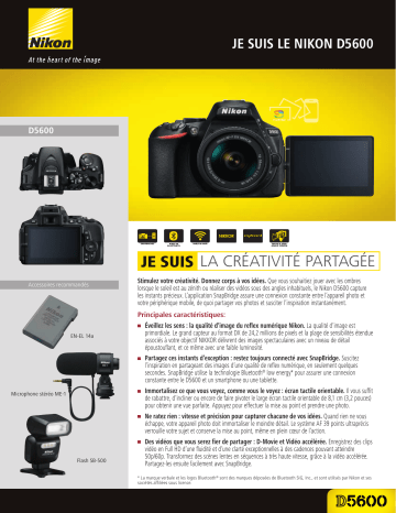 Product information | Nikon D5600 Nu Appareil photo Reflex Product fiche | Fixfr