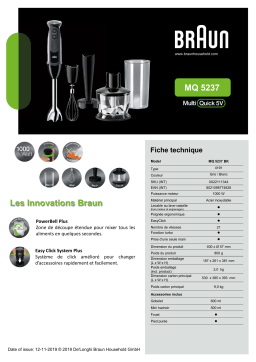 Braun MQ5237BK Quick 5v Mixeur Product fiche