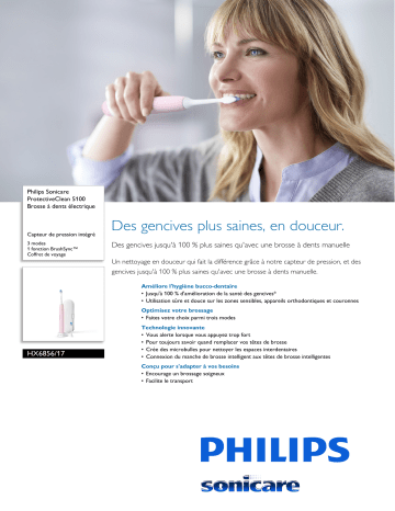 Product information | Philips HX6856/17 Brosse à dents électrique Product fiche | Fixfr