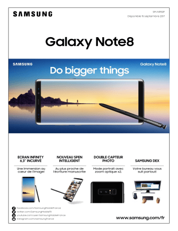 Product information | Samsung Galaxy Note 8 Noir Smartphone Product fiche | Fixfr