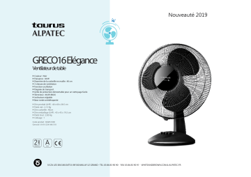 Product information | Taurus GRECO 16 ELEGANCE Ventilateur Product fiche | Fixfr