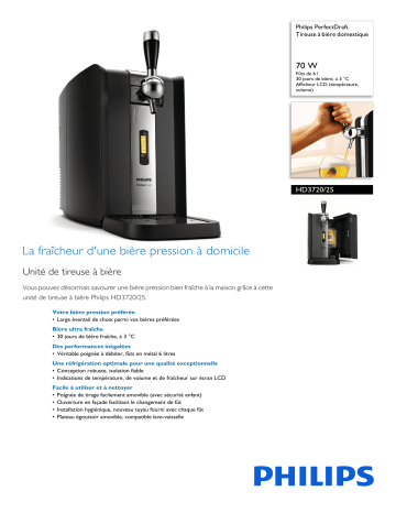 Product information | Philips HD3720/25 Perfect Draft Tireuse à bière Product fiche | Fixfr