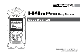 Zoom H4NPRO 4 pistes portable Enregistreur audio Owner's Manual