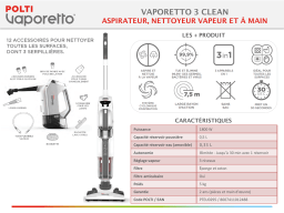Polti VAPORETTO 3 CLEAN PTEU0295 Aspirateur nettoyeur vapeur Product fiche