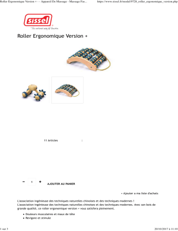 Product information | Sissel Roller à Pieds King size Masseur pieds Product fiche | Fixfr