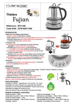 Riviera Et Bar FUJIAN BTH440 Théière Product fiche