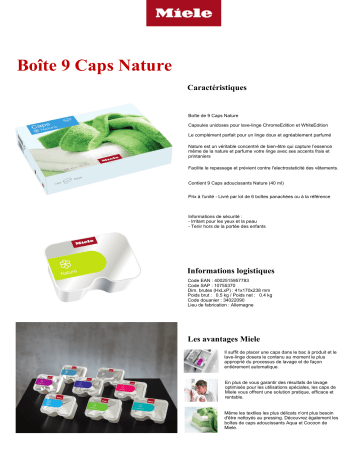 Product information | Miele Caps Nature Lessive Product fiche | Fixfr