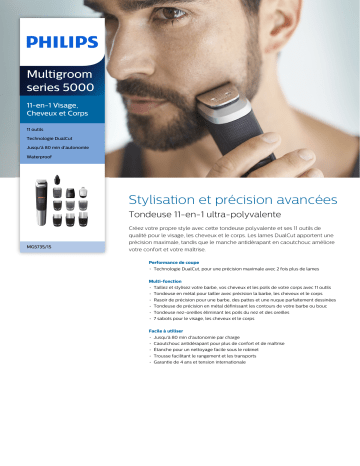 Product information | Philips MG5735/15 Tondeuse corps Product fiche | Fixfr