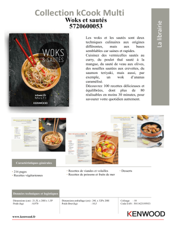 Product information | Kenwood Livre Woks et Sautés pour Kcook Multi Livre de cuisine Product fiche | Fixfr
