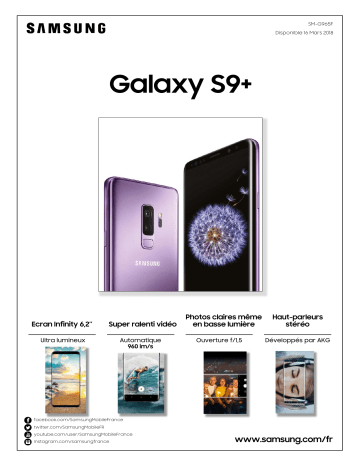 Product information | Samsung Galaxy S9+ violet Smartphone Product fiche | Fixfr