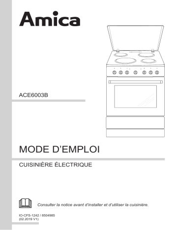 Manuel du propriétaire | Amica ACE6003B Cuisinière électrique Owner's Manual | Fixfr