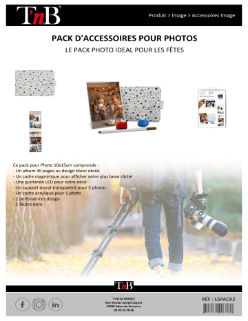 Product information | TNB Pack Lensy pour format photo 10x15 Pack accessoires Product fiche | Fixfr