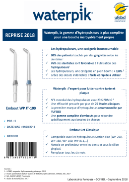 Waterpik WP JT-100E Classic Jet Tip Canule Product fiche